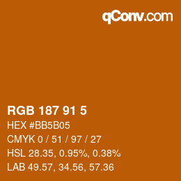 Color code: RGB 187 91 5 | qconv.com
