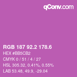 カラーコード: RGB 187 92.2 178.6 | qconv.com