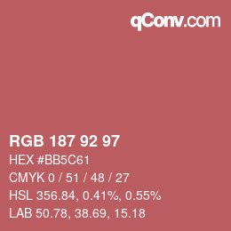 Color code: RGB 187 92 97 | qconv.com
