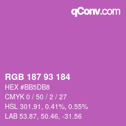 颜色代码: RGB 187 93 184 | qconv.com