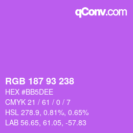 Color code: RGB 187 93 238 | qconv.com