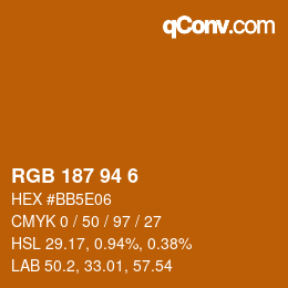 Farbcode: RGB 187 94 6 | qconv.com