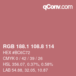 Farbcode: RGB 188.1 108.8 114 | qconv.com