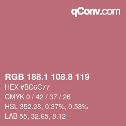 Color code: RGB 188.1 108.8 119 | qconv.com