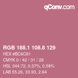 Color code: RGB 188.1 108.8 129 | qconv.com
