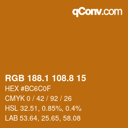 カラーコード: RGB 188.1 108.8 15 | qconv.com