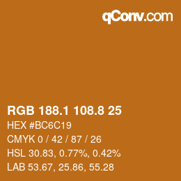 カラーコード: RGB 188.1 108.8 25 | qconv.com