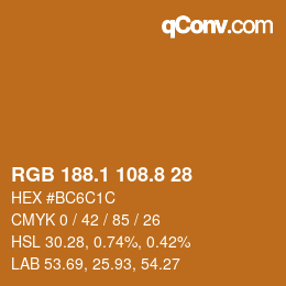 Farbcode: RGB 188.1 108.8 28 | qconv.com