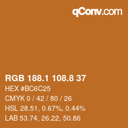 Color code: RGB 188.1 108.8 37 | qconv.com