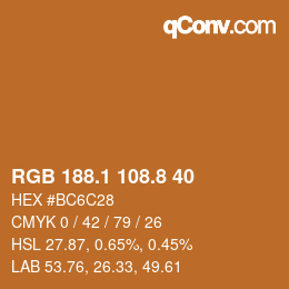 Color code: RGB 188.1 108.8 40 | qconv.com