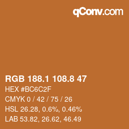 Color code: RGB 188.1 108.8 47 | qconv.com