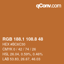 Color code: RGB 188.1 108.8 48 | qconv.com