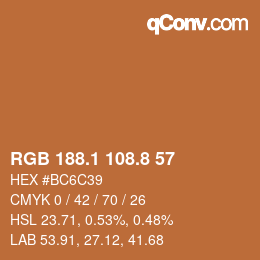 Color code: RGB 188.1 108.8 57 | qconv.com