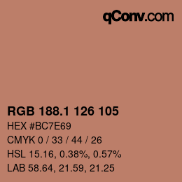 カラーコード: RGB 188.1 126 105 | qconv.com