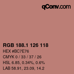 カラーコード: RGB 188.1 126 118 | qconv.com