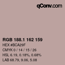 カラーコード: RGB 188.1 162 159 | qconv.com