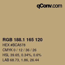 カラーコード: RGB 188.1 165 120 | qconv.com