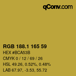 カラーコード: RGB 188.1 165 59 | qconv.com