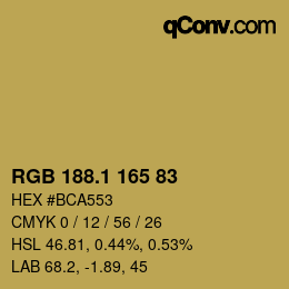 カラーコード: RGB 188.1 165 83 | qconv.com
