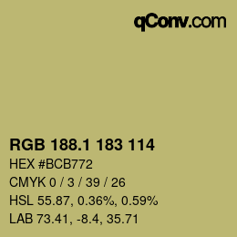 カラーコード: RGB 188.1 183 114 | qconv.com