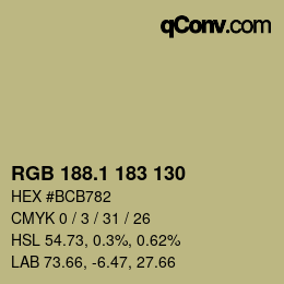 カラーコード: RGB 188.1 183 130 | qconv.com