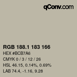 カラーコード: RGB 188.1 183 166 | qconv.com