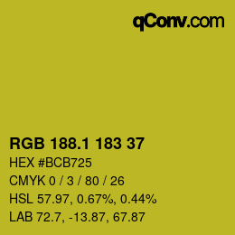 カラーコード: RGB 188.1 183 37 | qconv.com