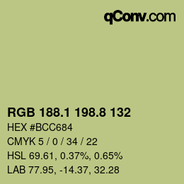 Color code: RGB 188.1 198.8 132 | qconv.com