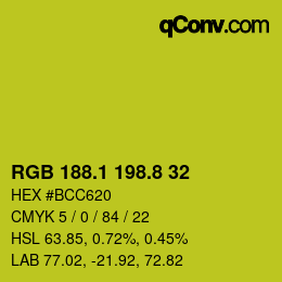 カラーコード: RGB 188.1 198.8 32 | qconv.com