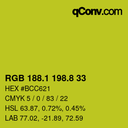 カラーコード: RGB 188.1 198.8 33 | qconv.com