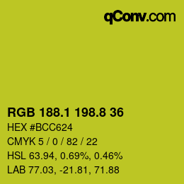 カラーコード: RGB 188.1 198.8 36 | qconv.com