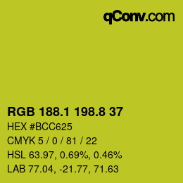 カラーコード: RGB 188.1 198.8 37 | qconv.com