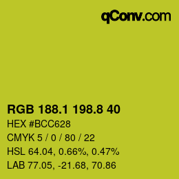 カラーコード: RGB 188.1 198.8 40 | qconv.com