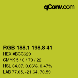 カラーコード: RGB 188.1 198.8 41 | qconv.com