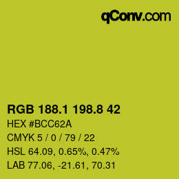 カラーコード: RGB 188.1 198.8 42 | qconv.com