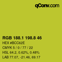カラーコード: RGB 188.1 198.8 46 | qconv.com