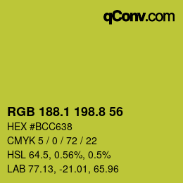 カラーコード: RGB 188.1 198.8 56 | qconv.com