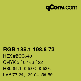 カラーコード: RGB 188.1 198.8 73 | qconv.com