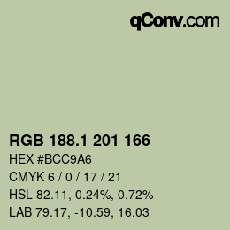 カラーコード: RGB 188.1 201 166 | qconv.com