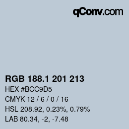 Color code: RGB 188.1 201 213 | qconv.com