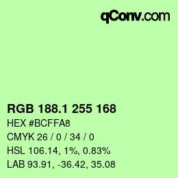 カラーコード: RGB 188.1 255 168 | qconv.com
