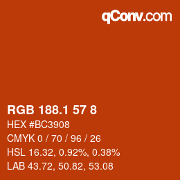 カラーコード: RGB 188.1 57 8 | qconv.com