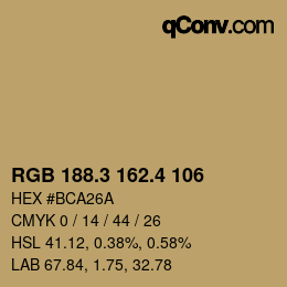 カラーコード: RGB 188.3 162.4 106 | qconv.com