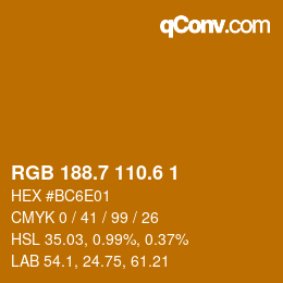 カラーコード: RGB 188.7 110.6 1 | qconv.com