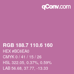 カラーコード: RGB 188.7 110.6 160 | qconv.com