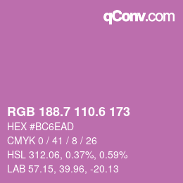 カラーコード: RGB 188.7 110.6 173 | qconv.com