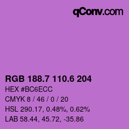 カラーコード: RGB 188.7 110.6 204 | qconv.com