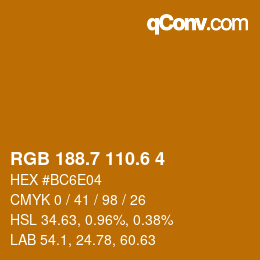 カラーコード: RGB 188.7 110.6 4 | qconv.com