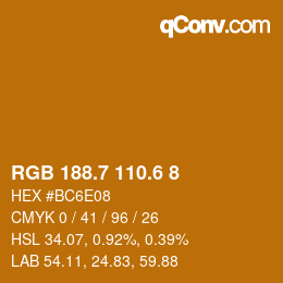 カラーコード: RGB 188.7 110.6 8 | qconv.com