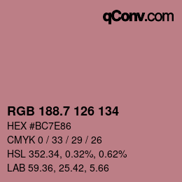 カラーコード: RGB 188.7 126 134 | qconv.com